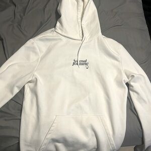 H&M Mens Graphic Hoodie, Size Medium, Color White and Blue. Never worn